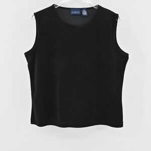 LIZ CLAIBORNE Velvet Top Womens Size XL Black Sleeveless Corpcore Office Cotton‎